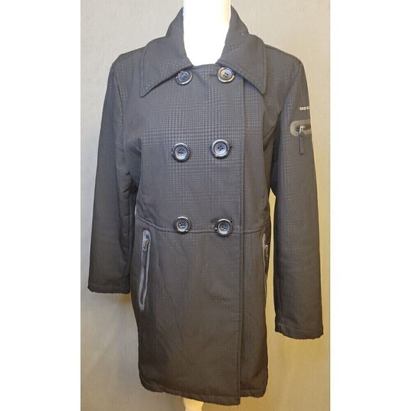 Free Country Women's Sz L Softshell Peacoat Double Breasted Jacket Coat, EUC! - Picture 1 of 16